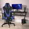 Flash Furniture Blue LeatherSoft Gaming Chair with Roller Wheels CH-187230-BL-RLB-GG - alternate 1